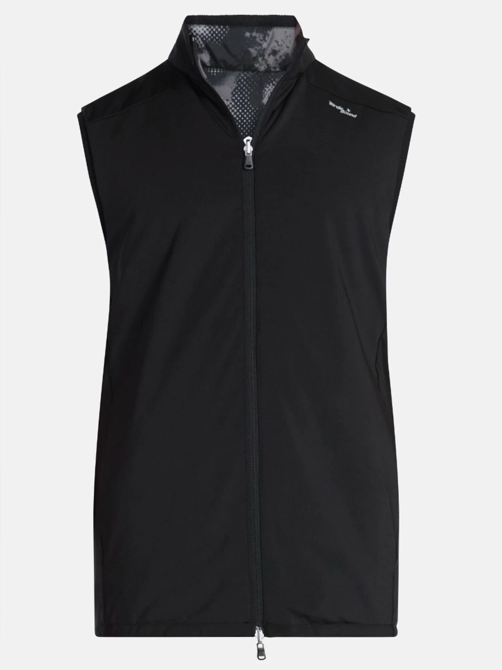 Birdie Bound Men's Reversible Zip Vest Black and Blavk/Gray Camo